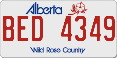 AB license plate BED4349