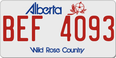 AB license plate BEF4093
