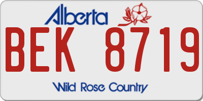 AB license plate BEK8719
