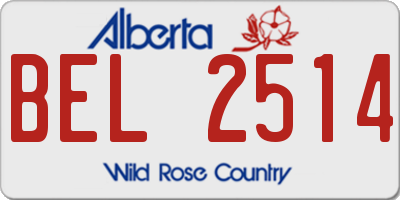 AB license plate BEL2514