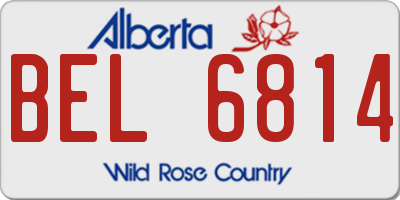 AB license plate BEL6814