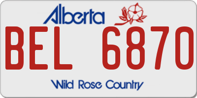AB license plate BEL6870