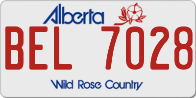 AB license plate BEL7028