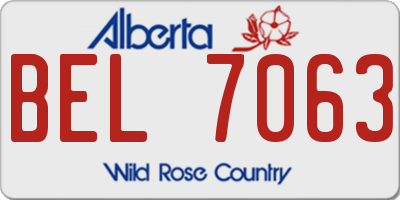 AB license plate BEL7063