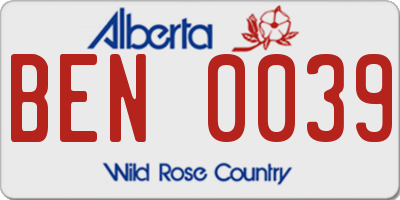 AB license plate BEN0039