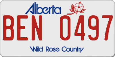 AB license plate BEN0497
