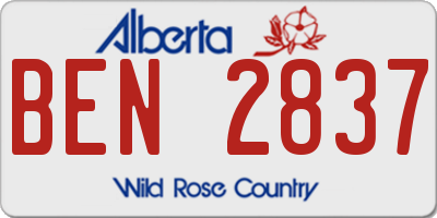 AB license plate BEN2837