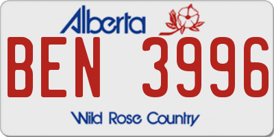 AB license plate BEN3996