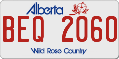 AB license plate BEQ2060