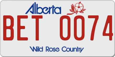 AB license plate BET0074