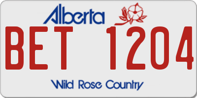 AB license plate BET1204