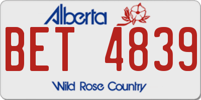 AB license plate BET4839