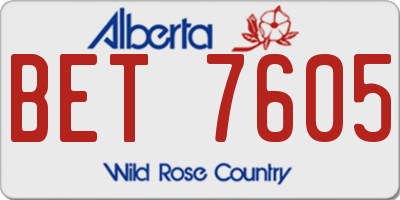AB license plate BET7605