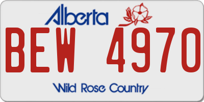 AB license plate BEW4970