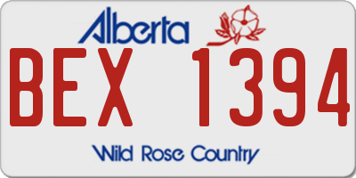 AB license plate BEX1394