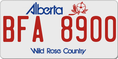 AB license plate BFA8900