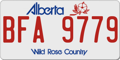 AB license plate BFA9779