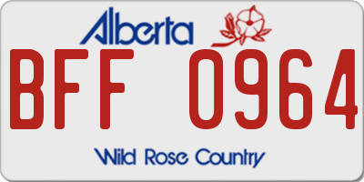 AB license plate BFF0964
