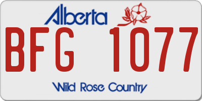 AB license plate BFG1077
