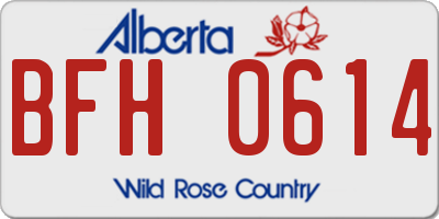 AB license plate BFH0614