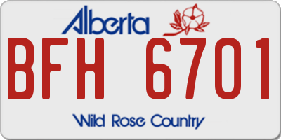AB license plate BFH6701