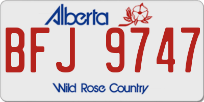AB license plate BFJ9747