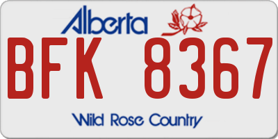 AB license plate BFK8367
