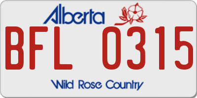AB license plate BFL0315