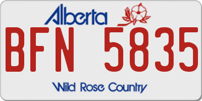 AB license plate BFN5835