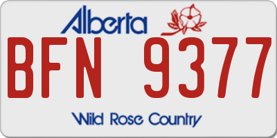 AB license plate BFN9377