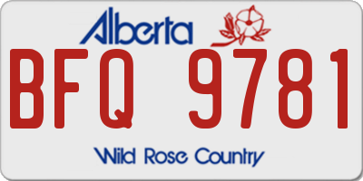 AB license plate BFQ9781