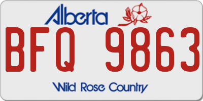 AB license plate BFQ9863