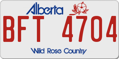AB license plate BFT4704