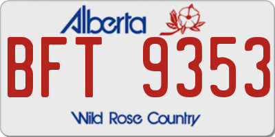 AB license plate BFT9353