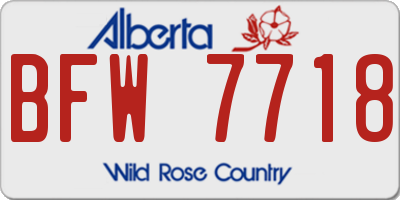 AB license plate BFW7718