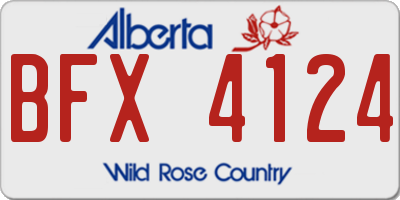 AB license plate BFX4124