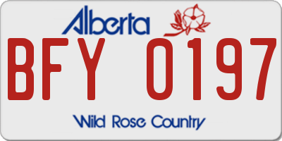 AB license plate BFY0197