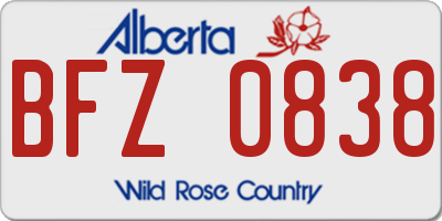 AB license plate BFZ0838