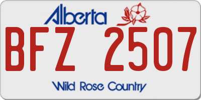 AB license plate BFZ2507