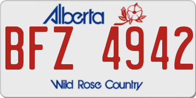 AB license plate BFZ4942