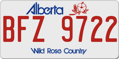 AB license plate BFZ9722