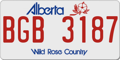 AB license plate BGB3187