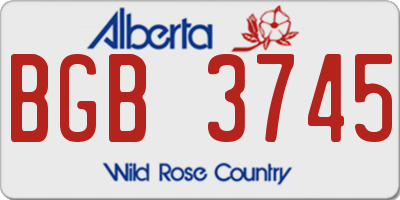AB license plate BGB3745