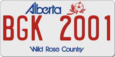 AB license plate BGK2001