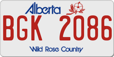 AB license plate BGK2086