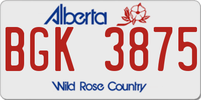 AB license plate BGK3875