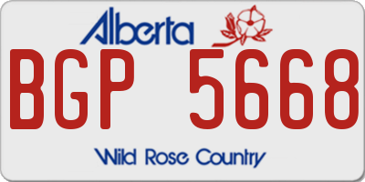 AB license plate BGP5668