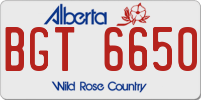AB license plate BGT6650