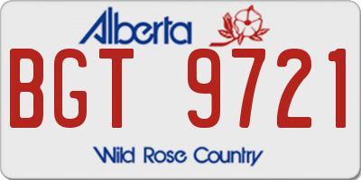 AB license plate BGT9721