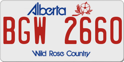 AB license plate BGW2660